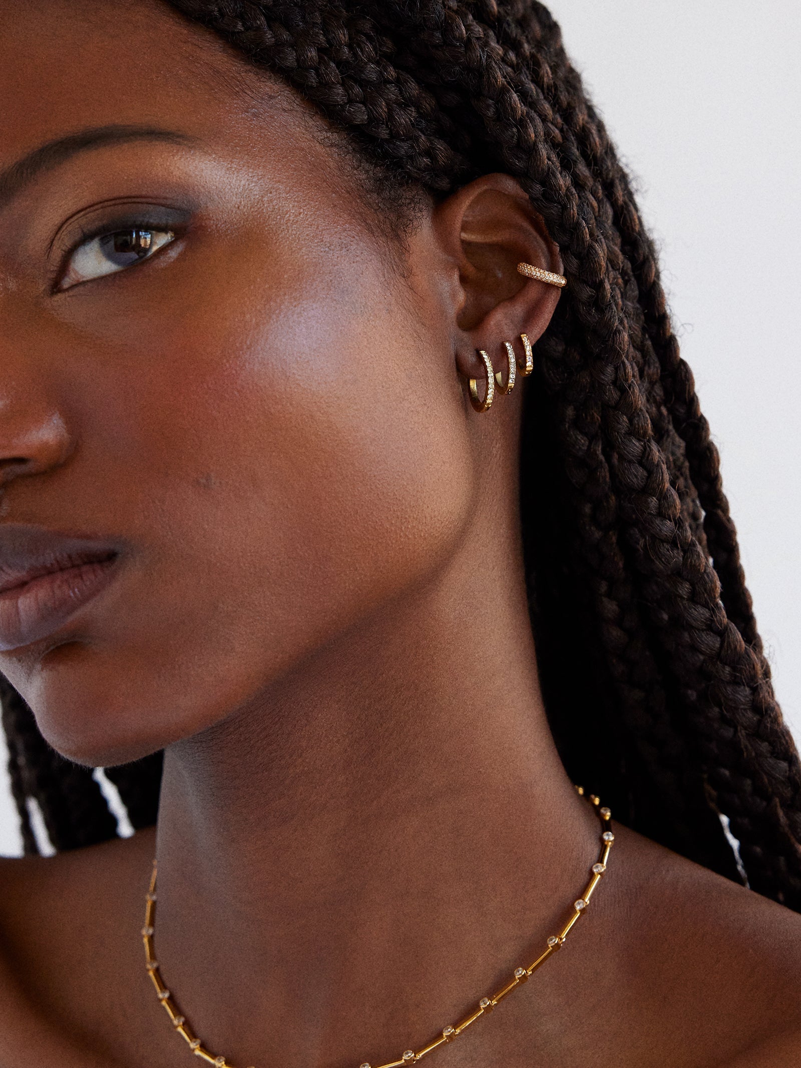 Niata Waterproof Earring Set - Gold/Pavé