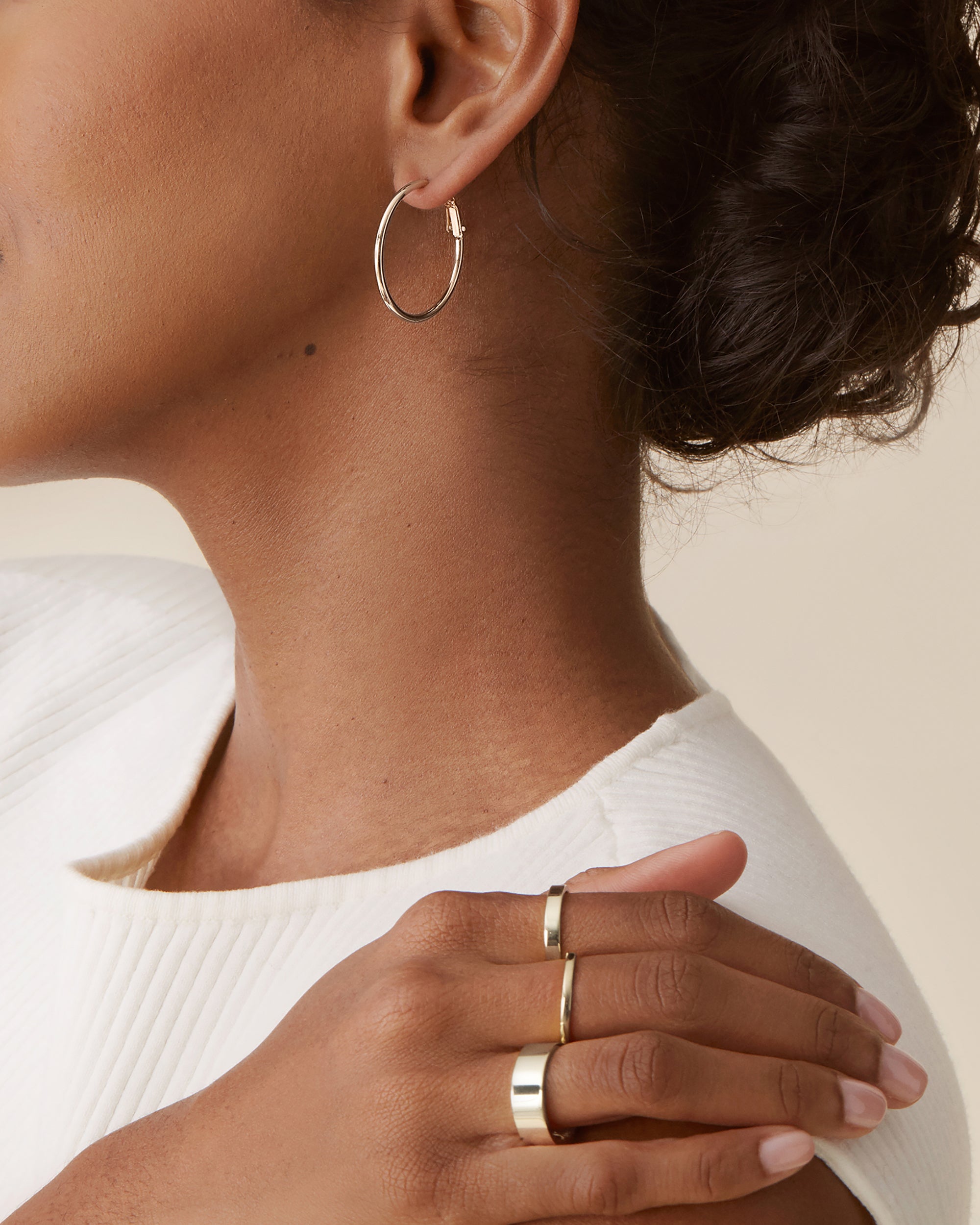 Clasp Back Thin Hoops