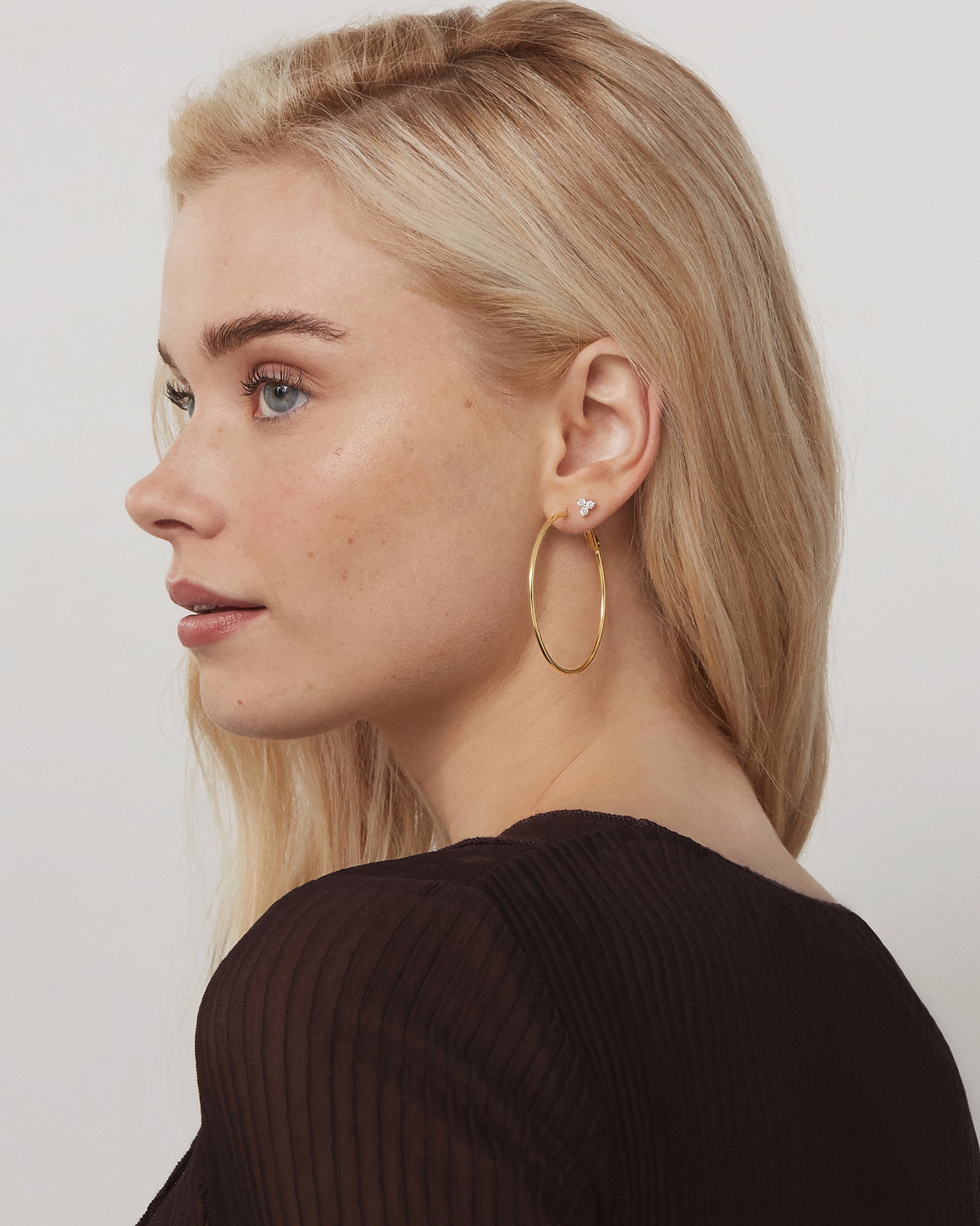 Clasp Back Thin Hoops