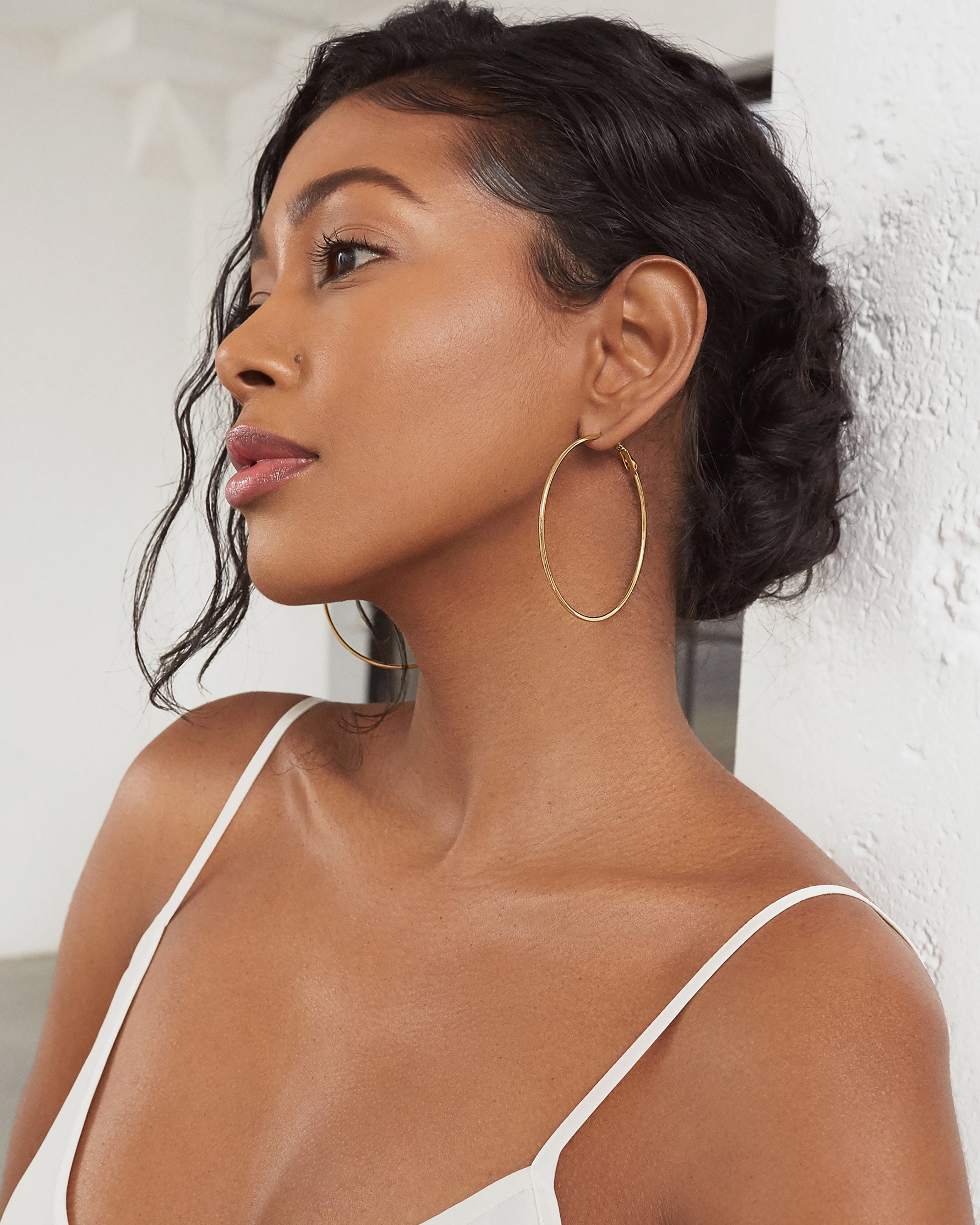 Clasp Back Thin Hoops