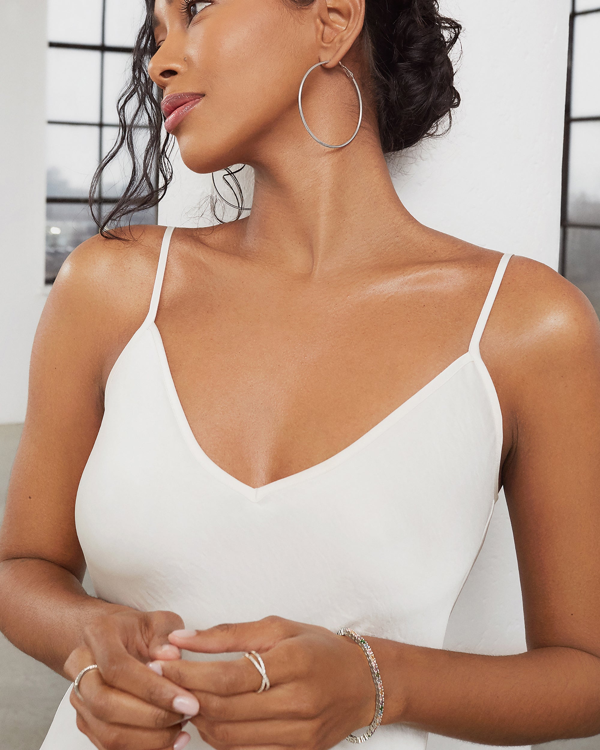 Clasp Back Thin Hoops