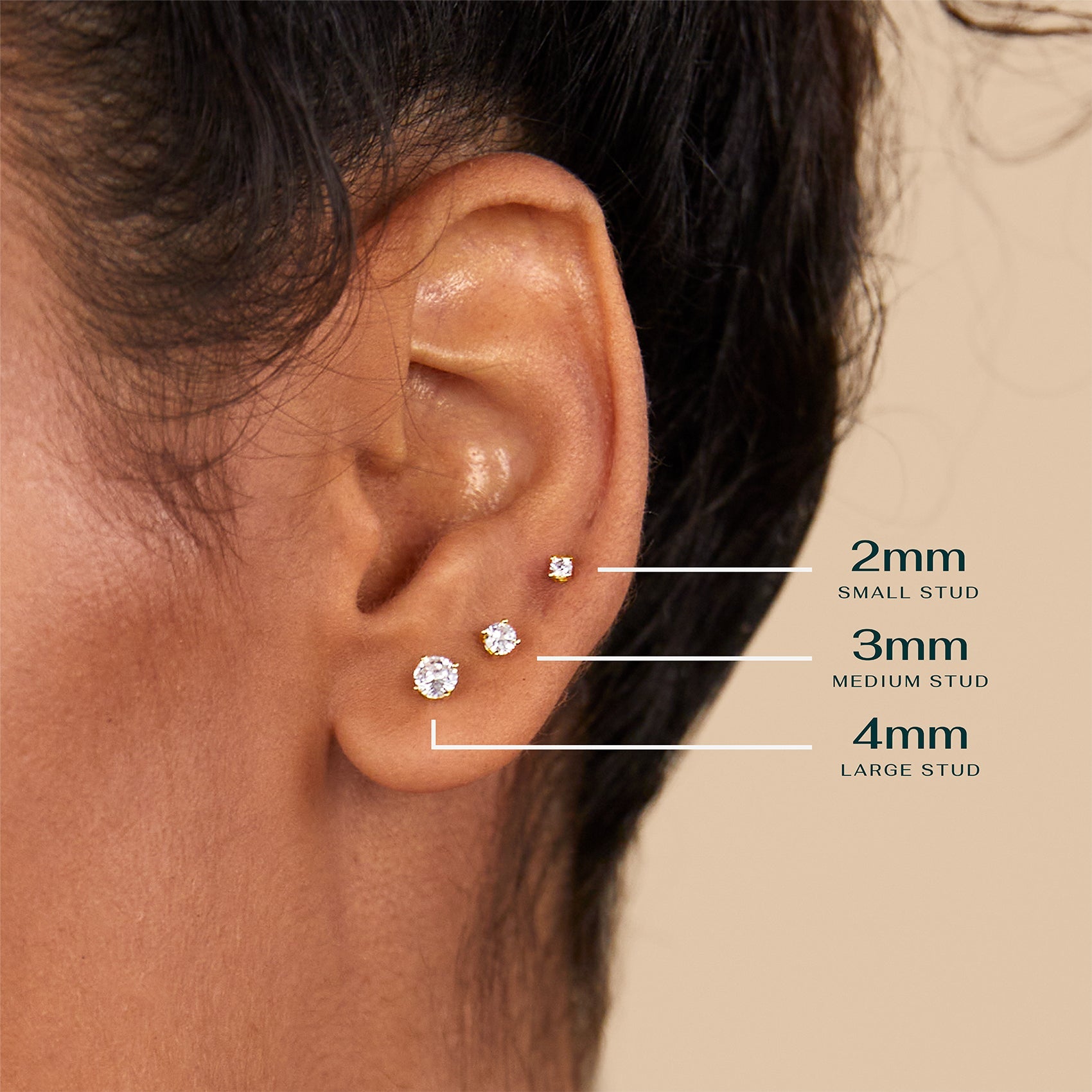 Cubic Zirconia Stud Screwbacks