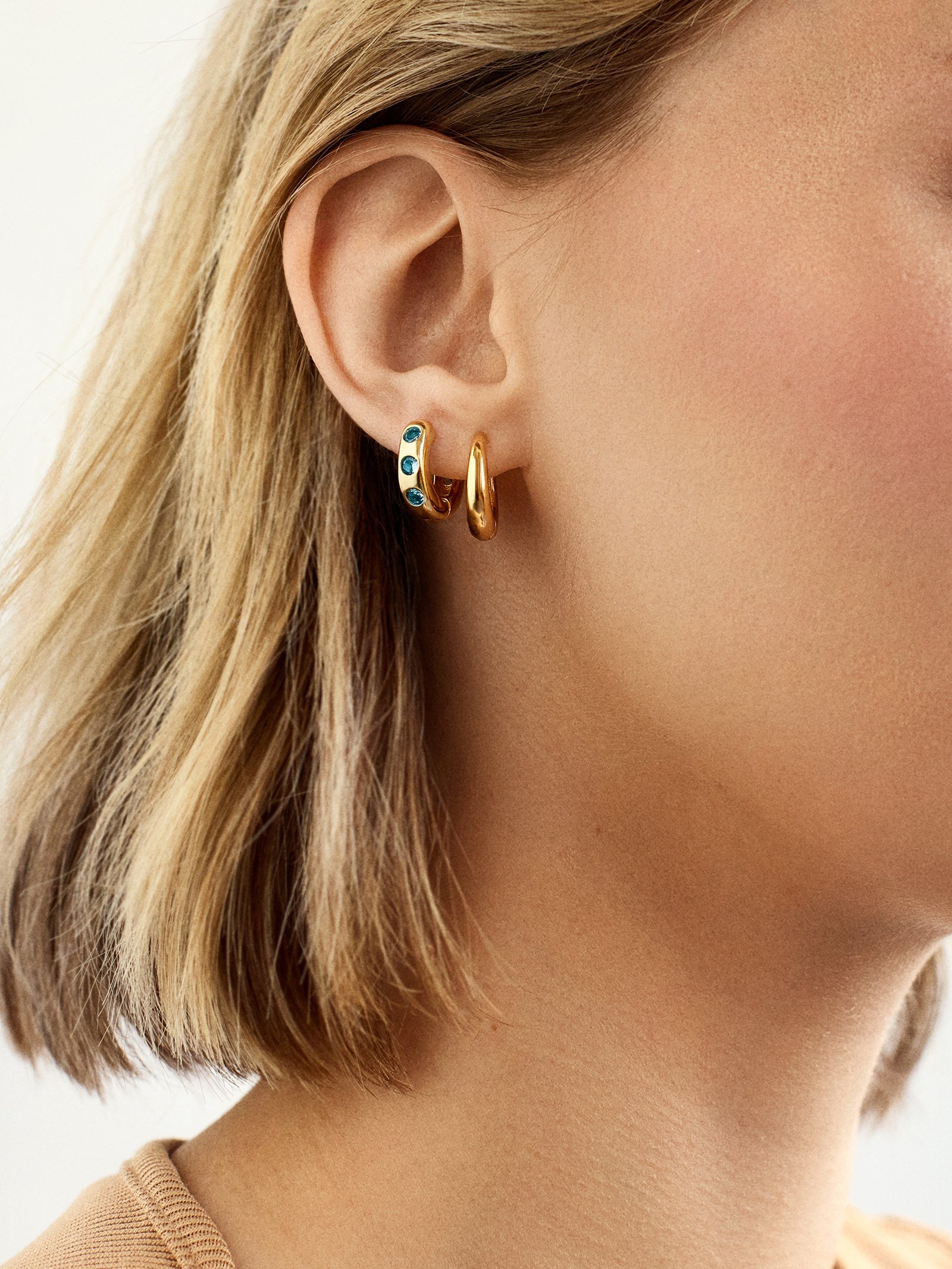 Sydney 18K Gold Birthstone Earrings - Light Amethyst