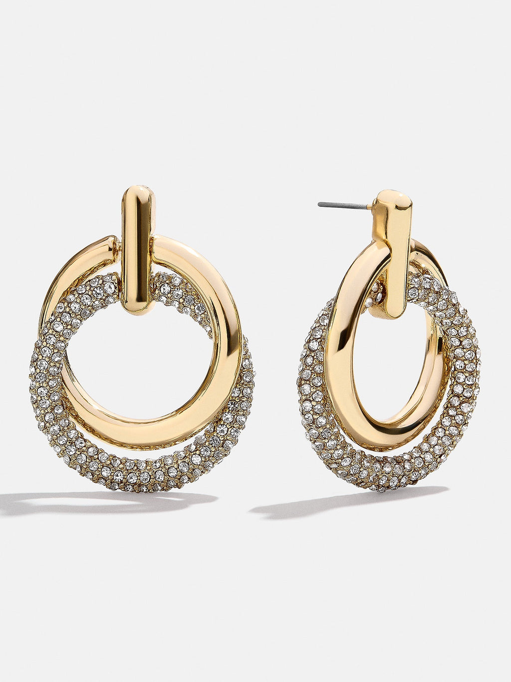 Sandra Gold Statement Earrings - Gold/Pavé