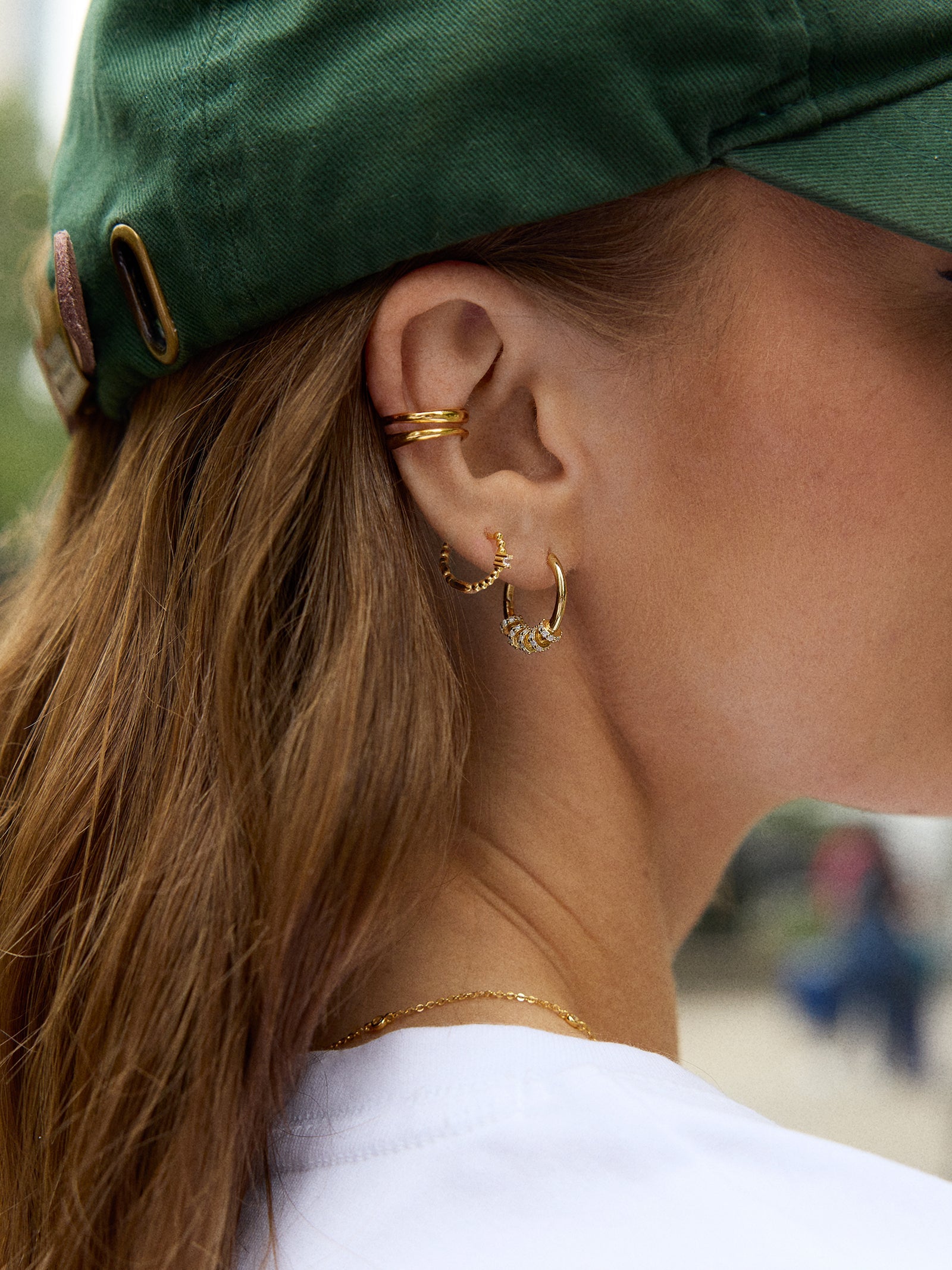 Lila 18K Gold Hoop Earrings - Gold/Pavé