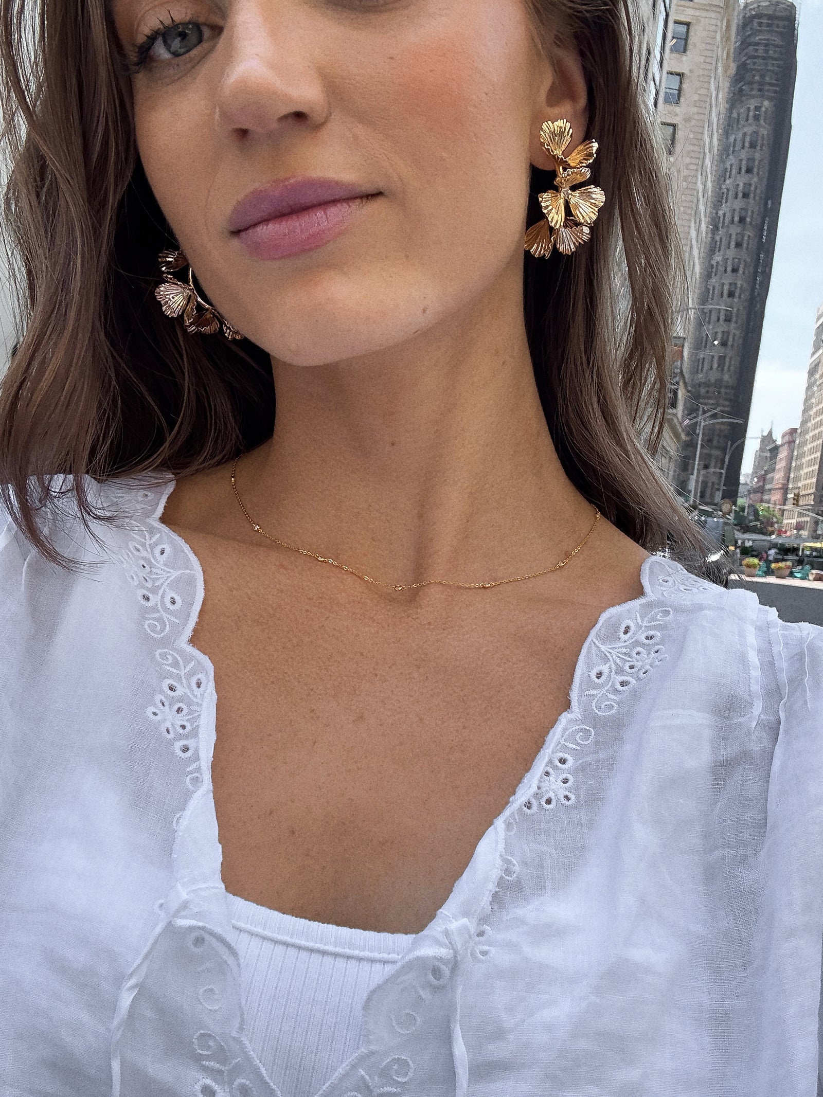Fiorella Gold Floral Earrings - Gold